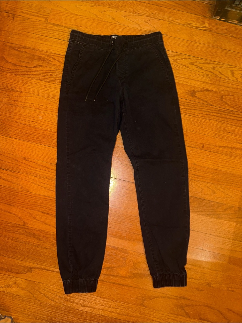 Men's Black Elastic Cuff Drawstring jogger pants size XS